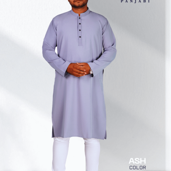 অ্যাশ কালার সলিড পাঞ্জাবি