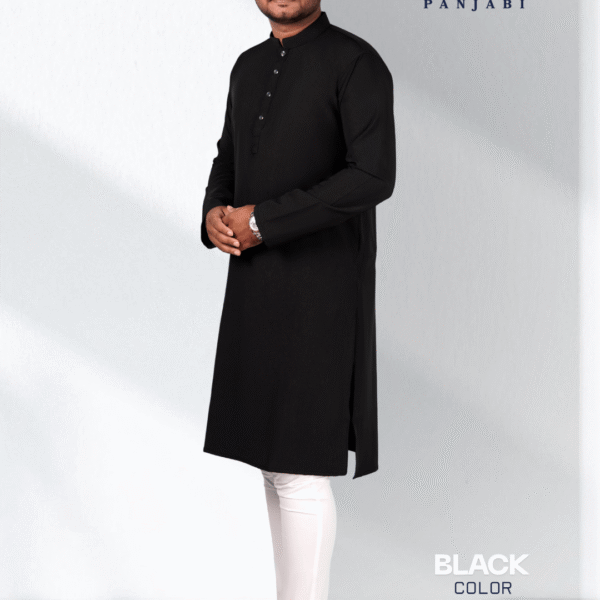 ব্ল্যাক কালার সলিড পাঞ্জাবি