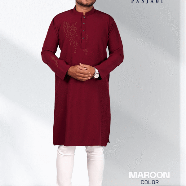 মেরুন কালার সলিড পাঞ্জাবি