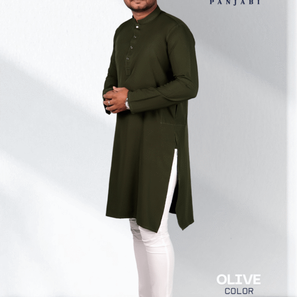 জলপাই কালার সলিড পাঞ্জাবি