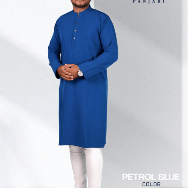 পেট্রোল ব্লু কালার সলিড পাঞ্জাবি